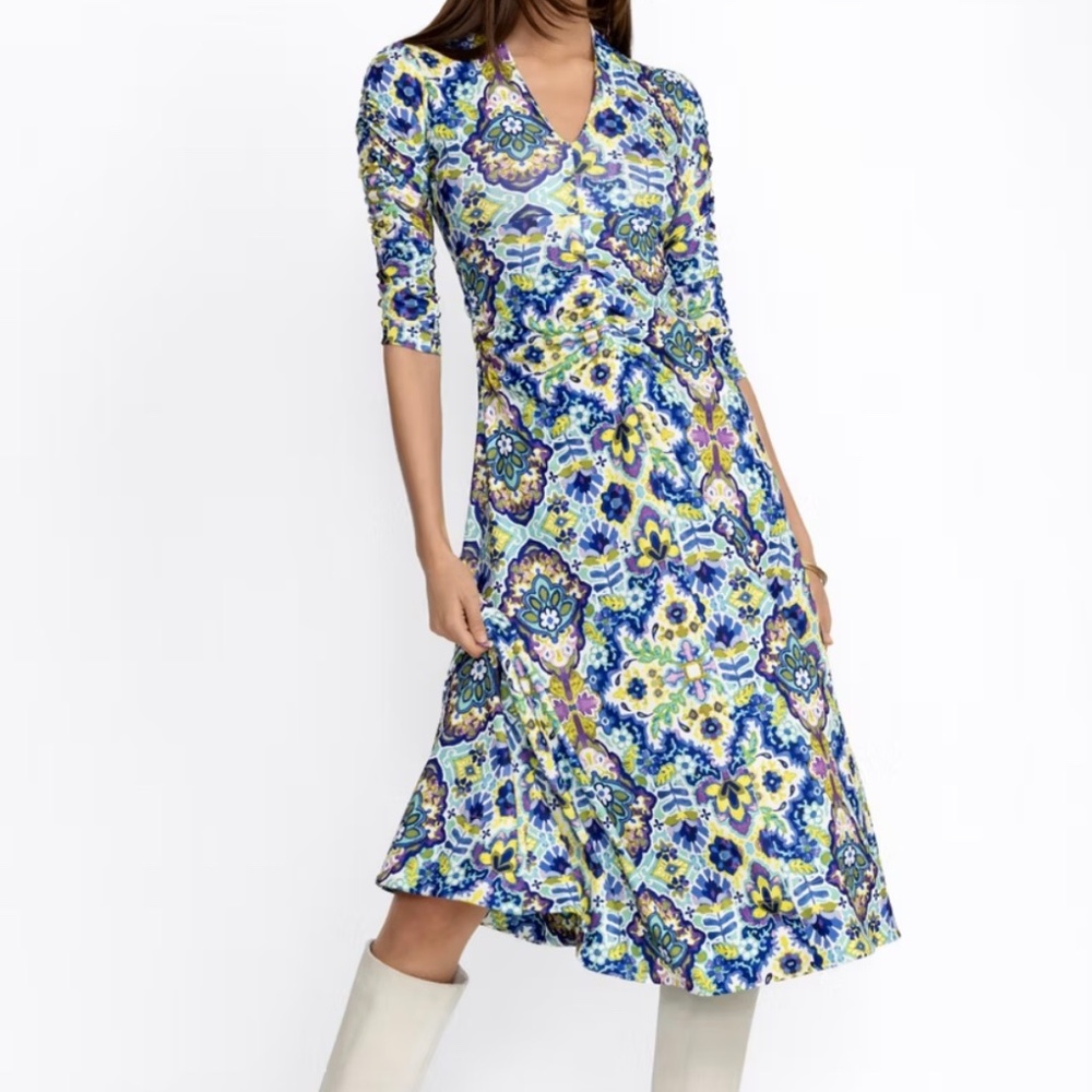 KIARA MATTE JERSEY TEA LENGTH DRESS - XL